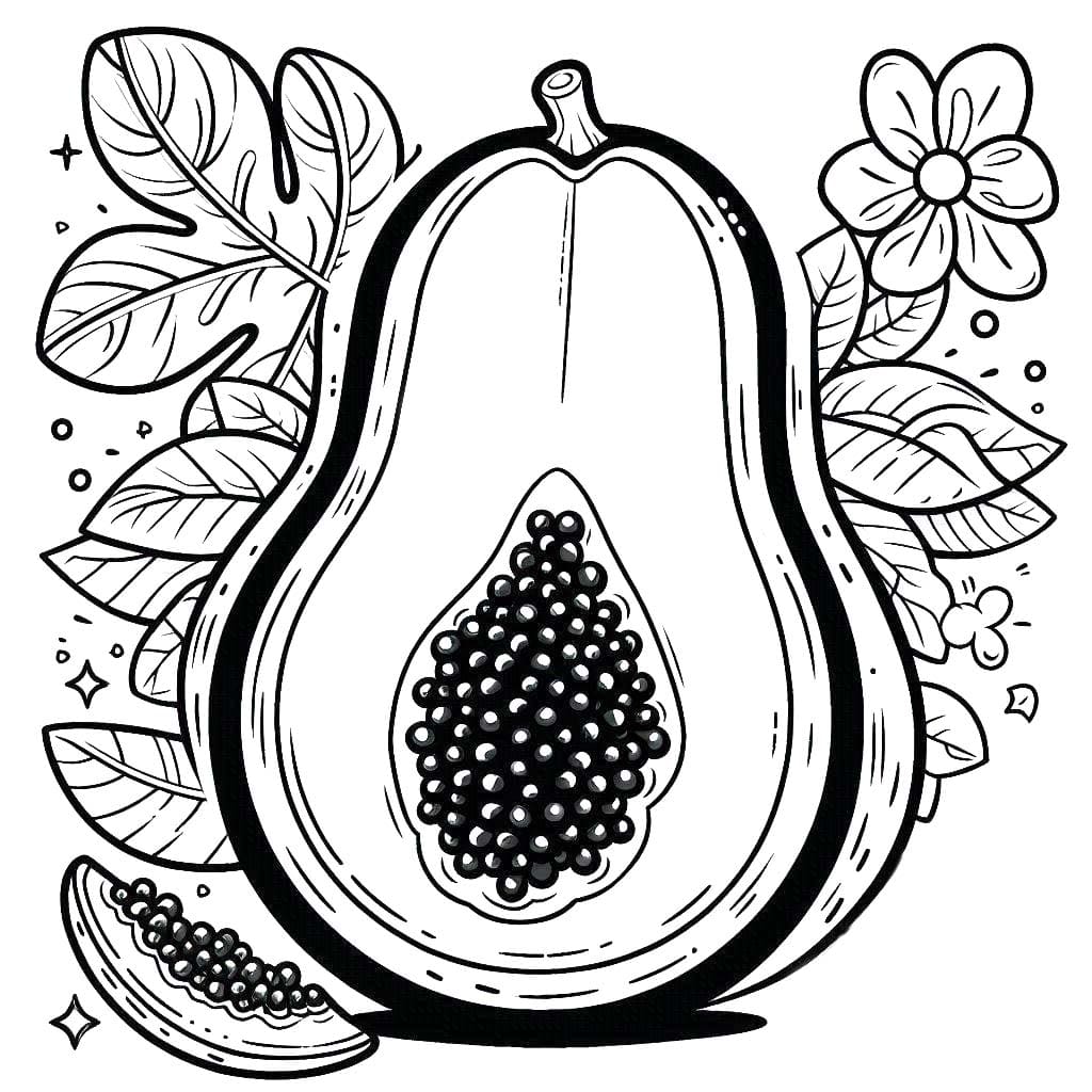 Dibujos de Papaya gratis para niños para colorear