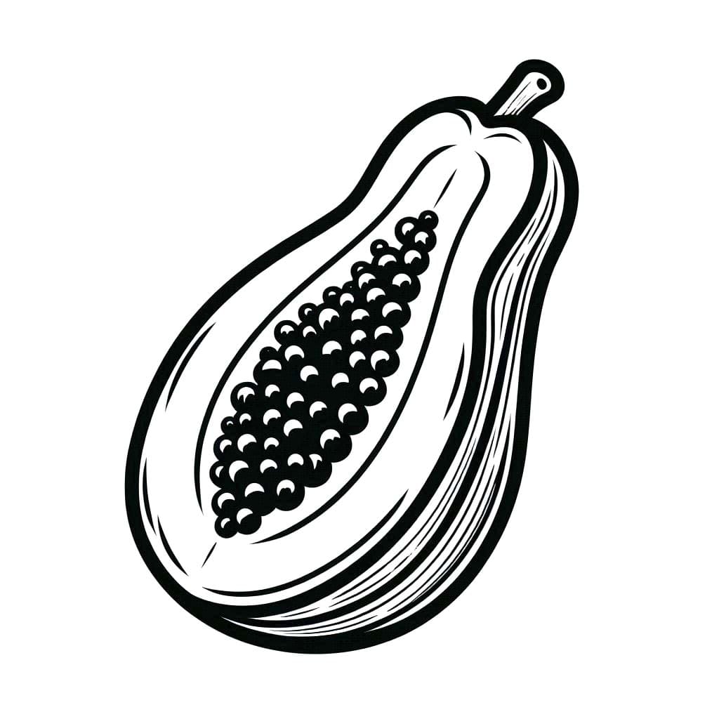 Dibujos de Papaya imprimible gratis para colorear