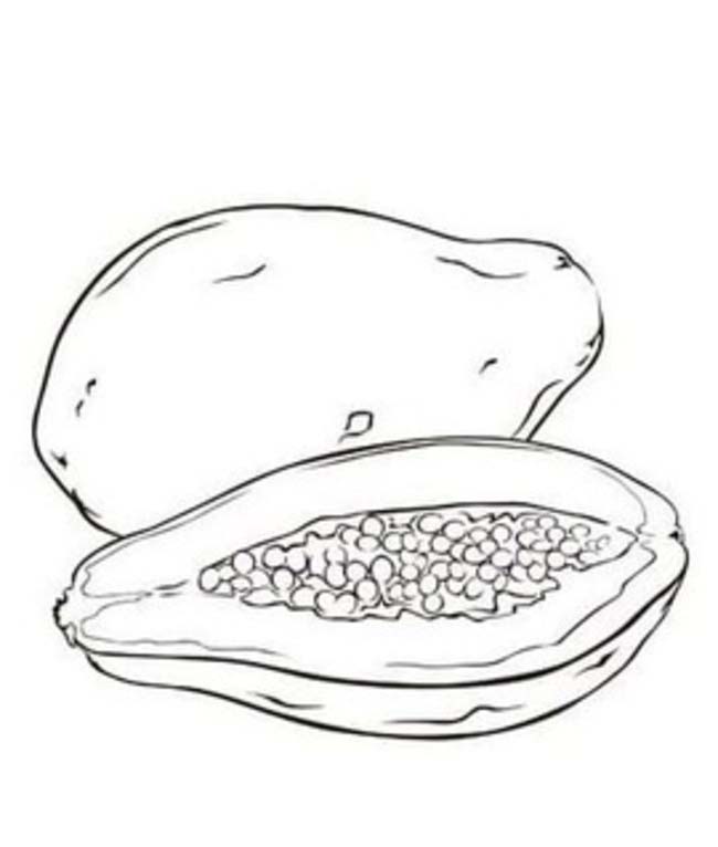 Dibujos de Papaya imprimible para colorear