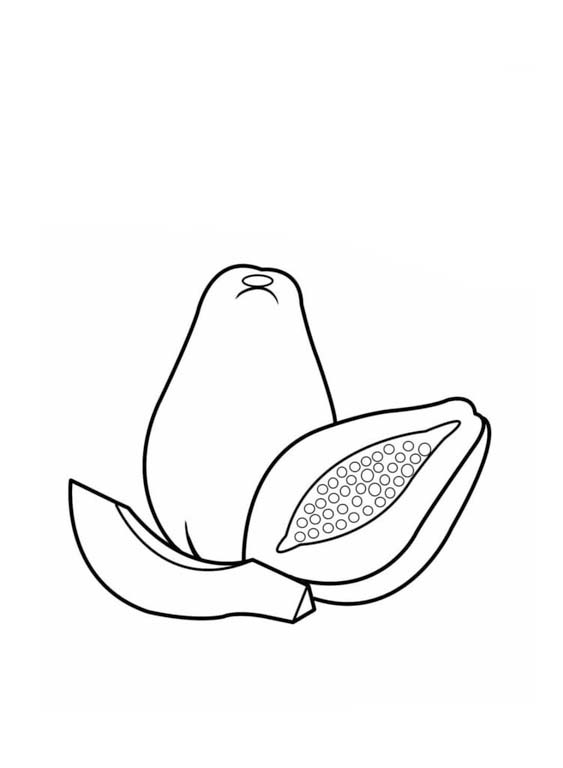 Dibujos de Papaya muy fácil para colorear