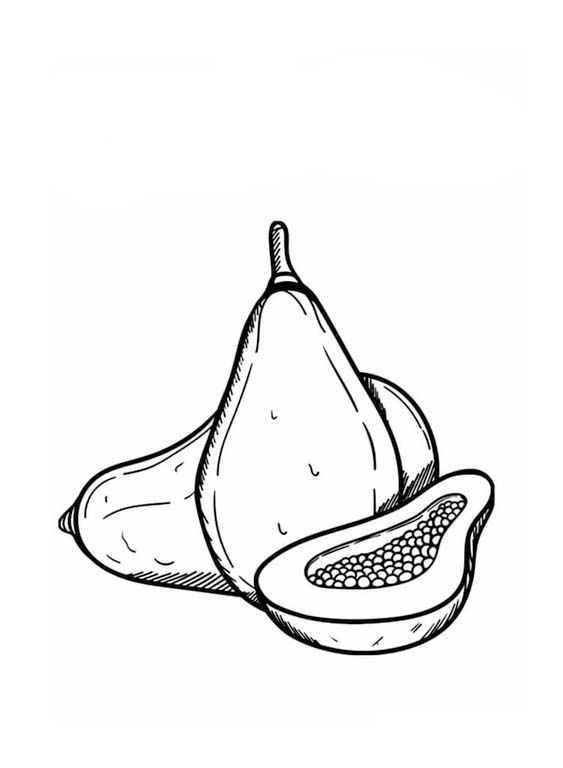 Dibujos de Papaya muy Sencillo para colorear