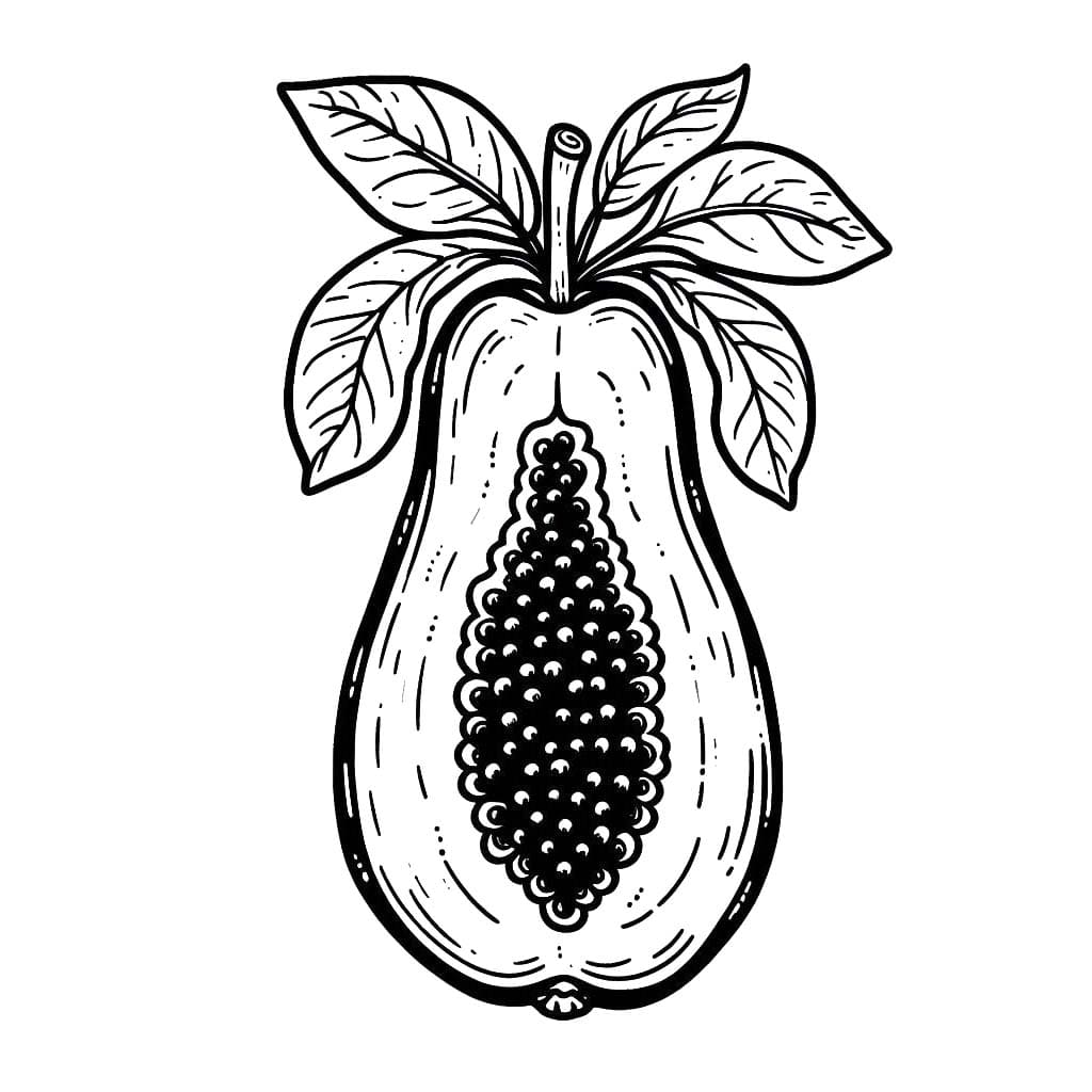 Dibujos de Papaya para niños para colorear