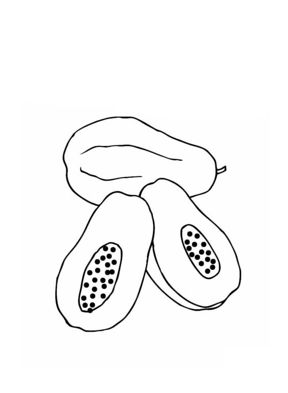Dibujos de Papaya Sencillo para colorear