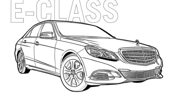 Dibujos de Para Los Amantes De La Conducción Cómoda Mercedes-Benz Clase E para colorear