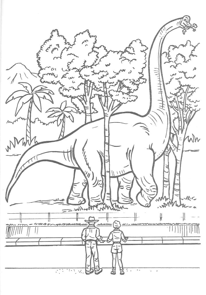 Dibujos de Parque Jurásico Brachiosaurus gratis para colorear