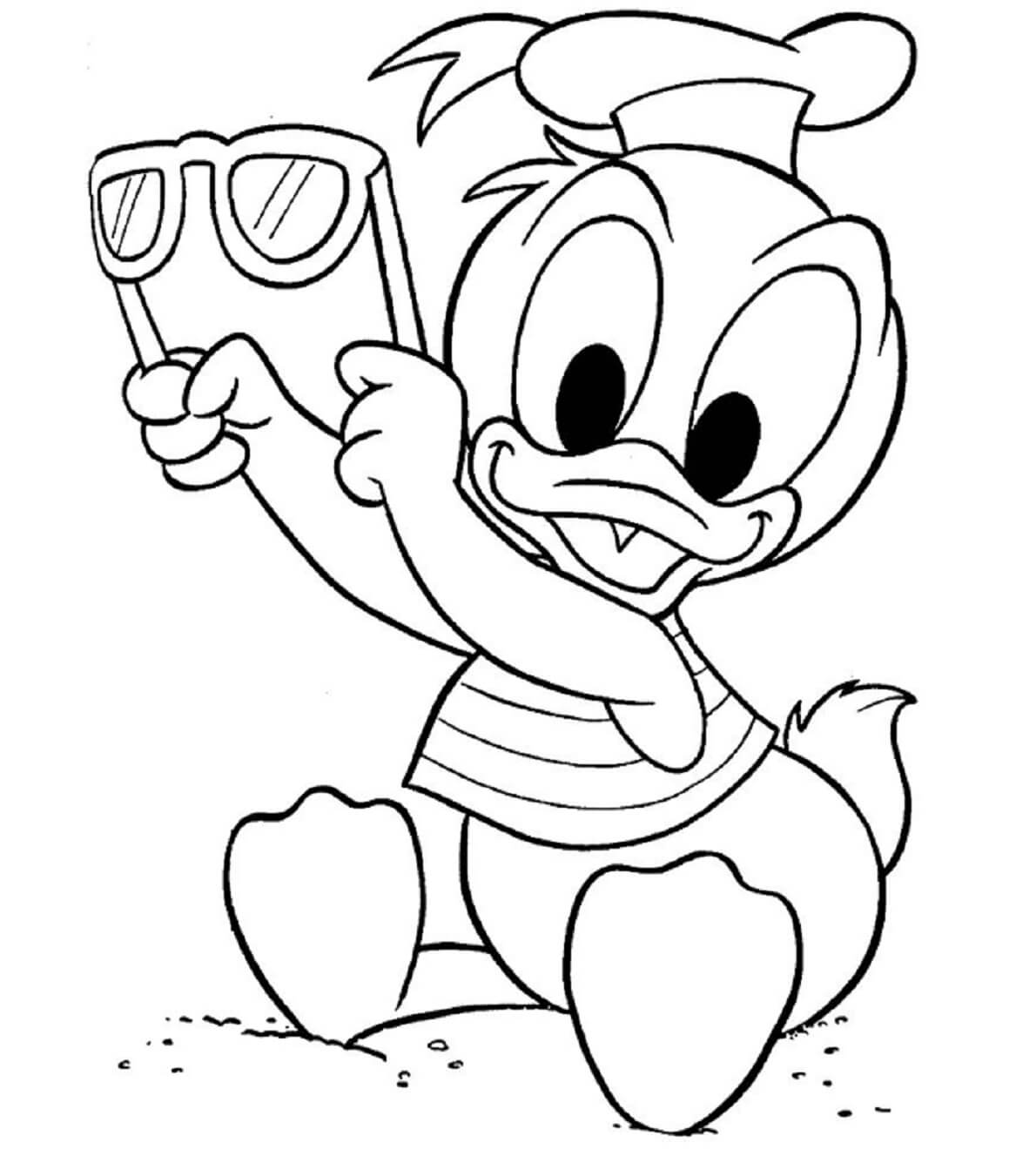 Pato Donald bebé para colorir