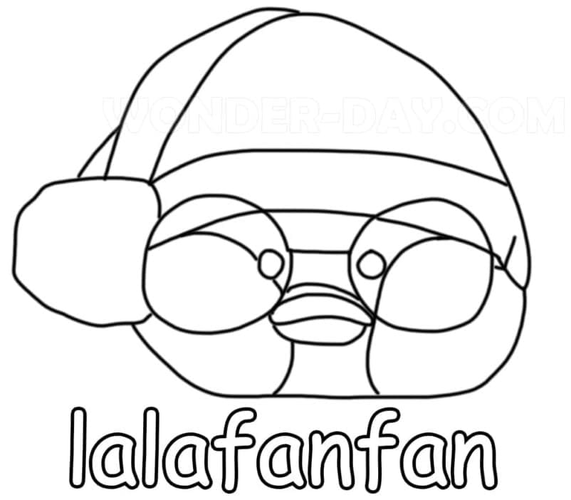 Pato Lalafanfan navideño para colorir