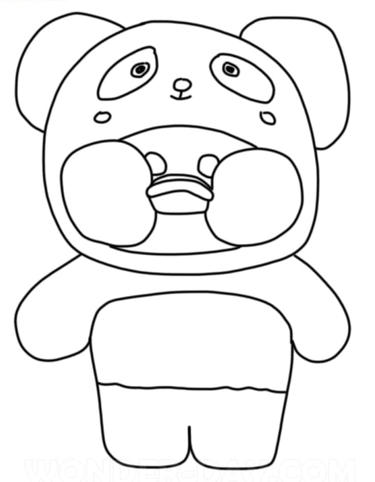 Pato Panda Lalafanfan para colorir