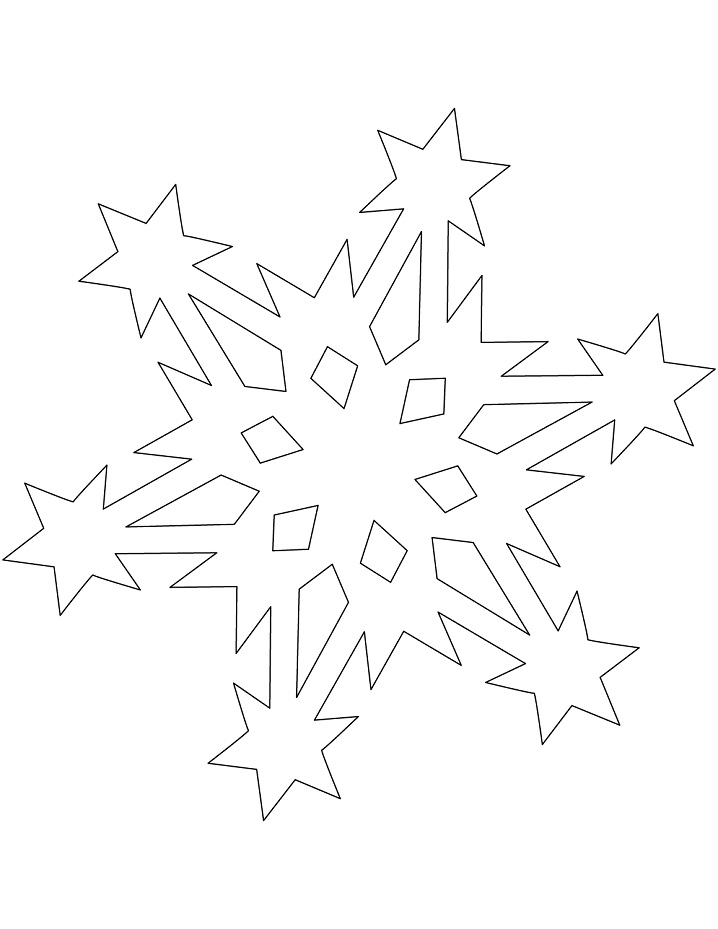 Dibujos de Patrón De Copo De Nieve Con Estrellas para colorear