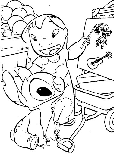 Pega Lilo Y Stitch Juntos Para Hacer Dibujos para colorir