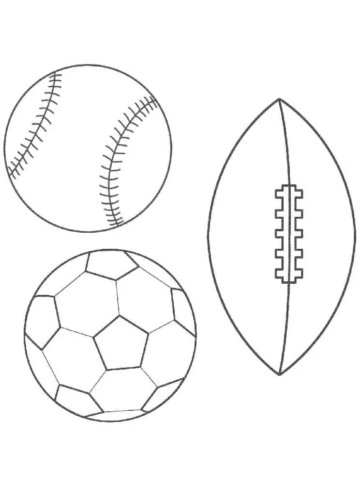 Dibujos de Pelotas deportivas para colorear