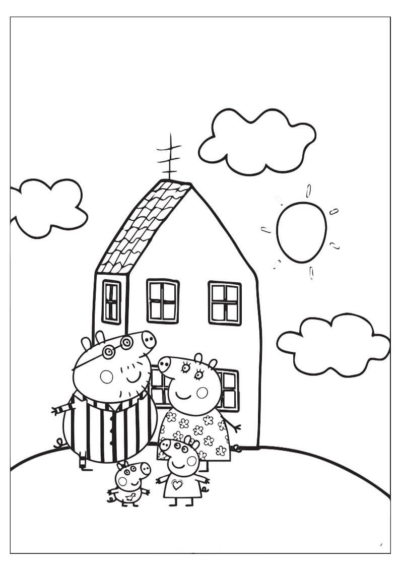 Dibujos de Peppa Pig Familia para colorear
