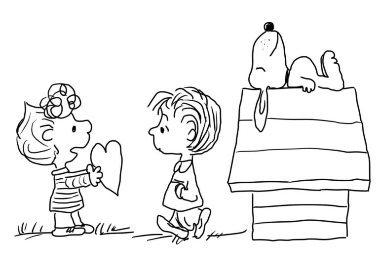 Peppermint Patty Regala un San Valentín para colorir