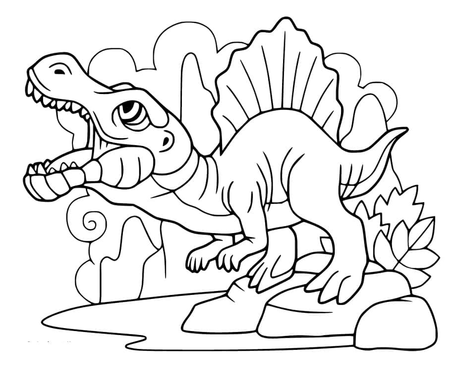 Pequeña Spinosaurus para colorir