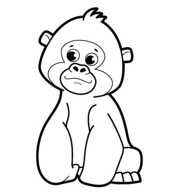 Dibujos de Pequeño Gorila para colorear