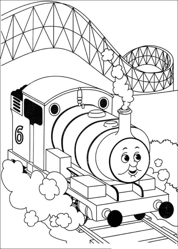 Percy El Tren Número 6 para colorir