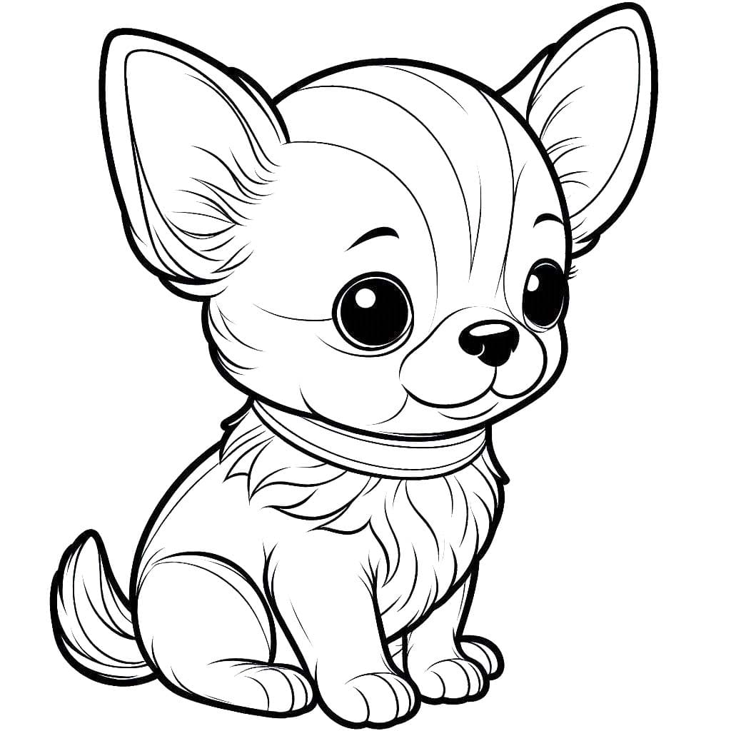 Dibujos de Perro Chihuahua 2 para colorear