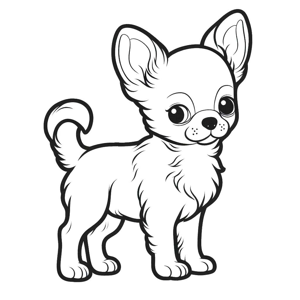 Dibujos de Perro Chihuahua 4 para colorear