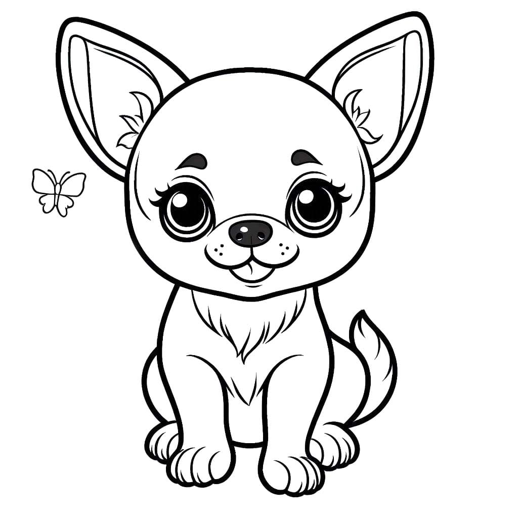 Perro Chihuahua para colorear