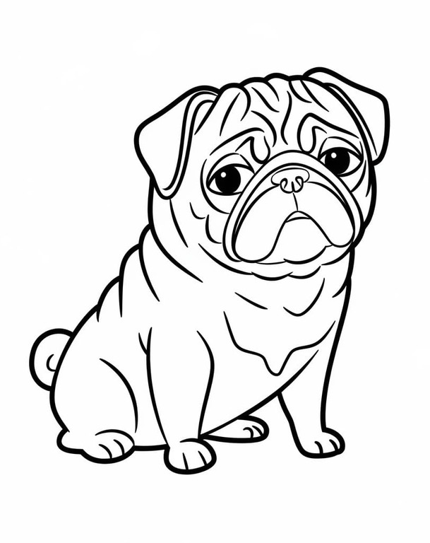 Dibujos de Perro Pug para colorear