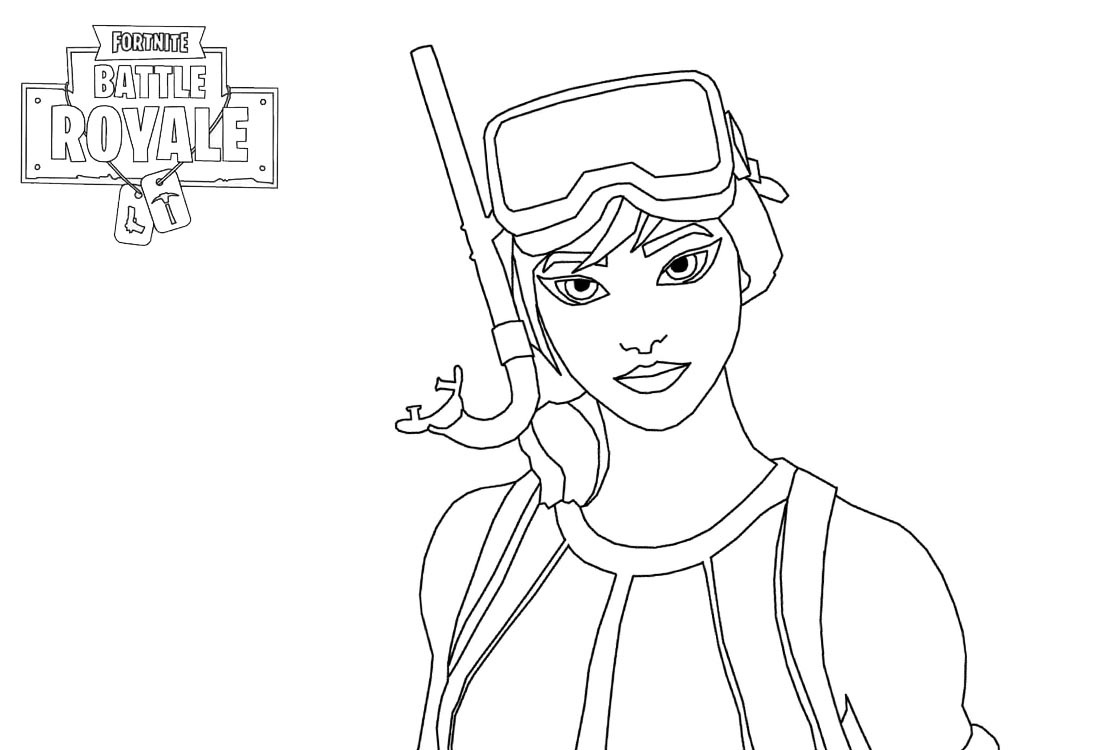 Personaje de Niña de Fortnite Battle Royale para colorir