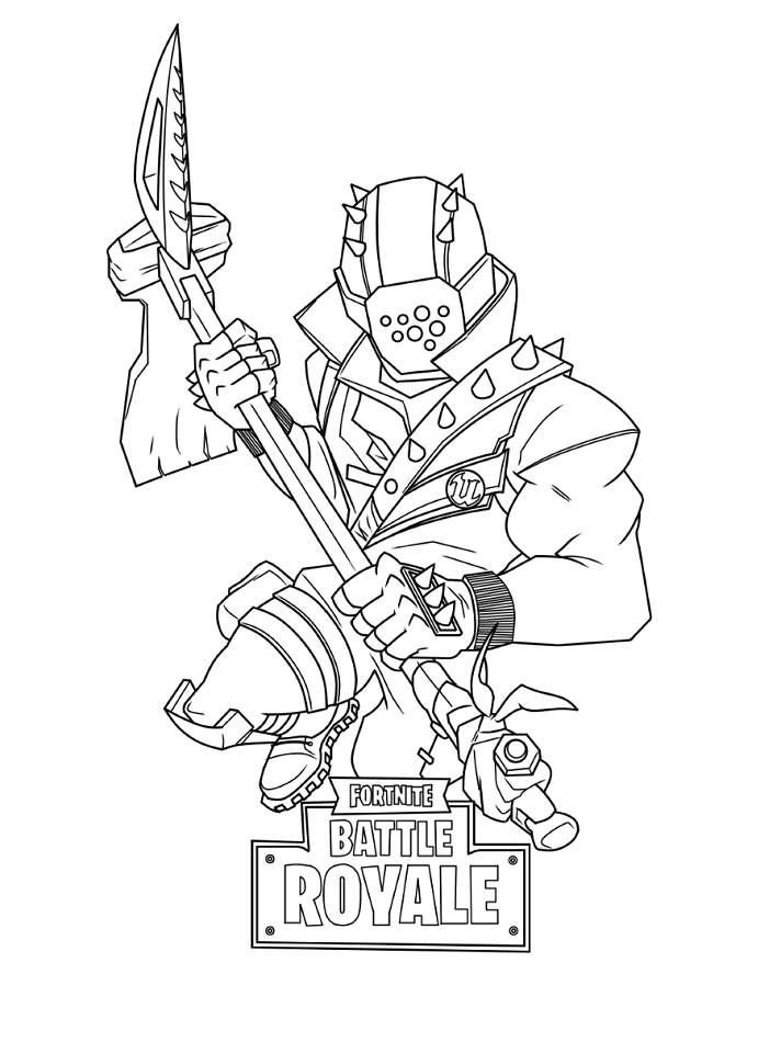 Dibujos de Personaje en Batalla de Fortnite Royale para colorear
