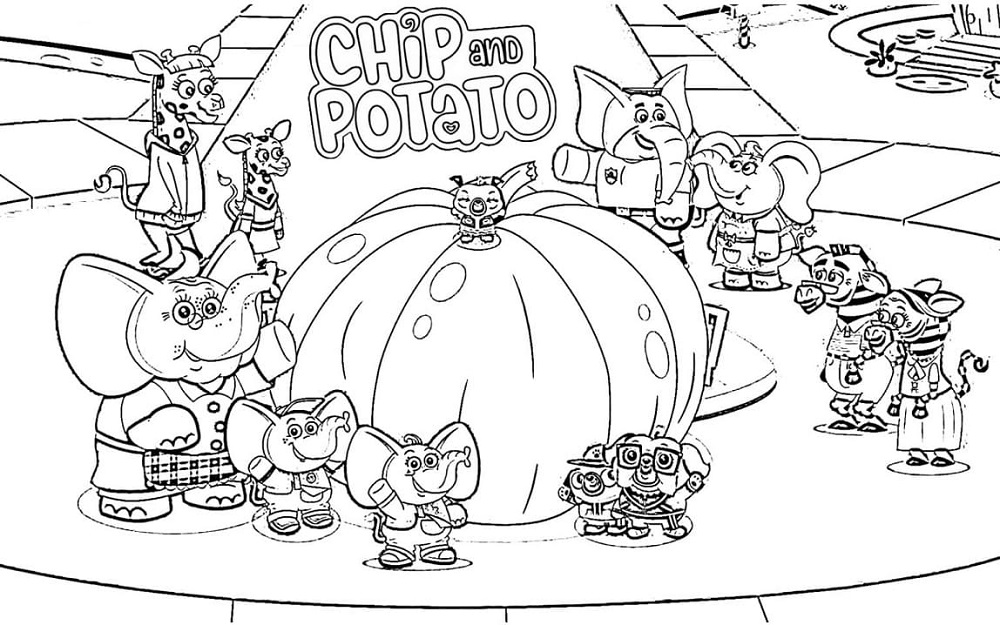 Dibujos de Personajes de Chip y Potato gratis para colorear