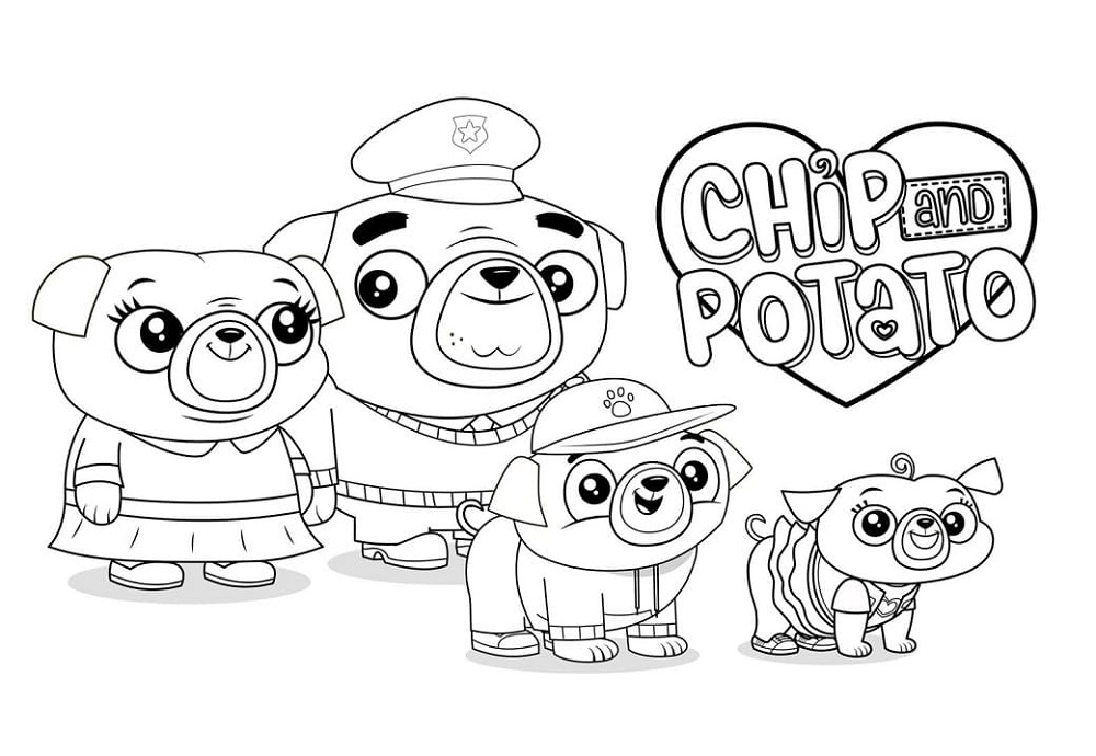 Personajes de Chip y Potato para colorir