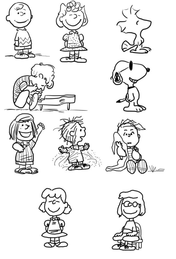 Personajes De Cómic De Maní para colorir