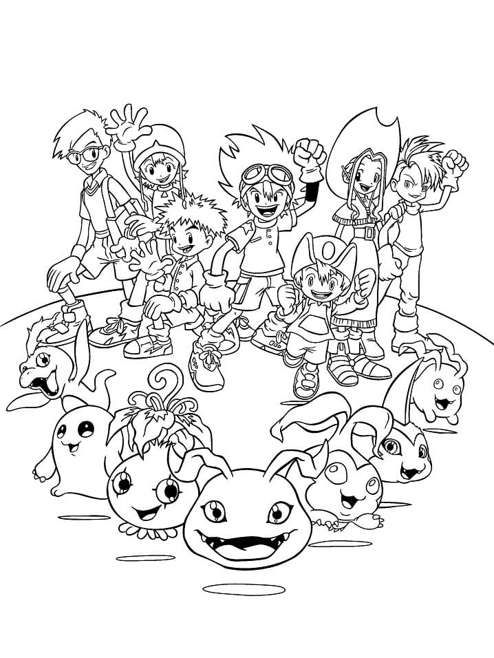 Dibujos de Personajes De Digimon para colorear
