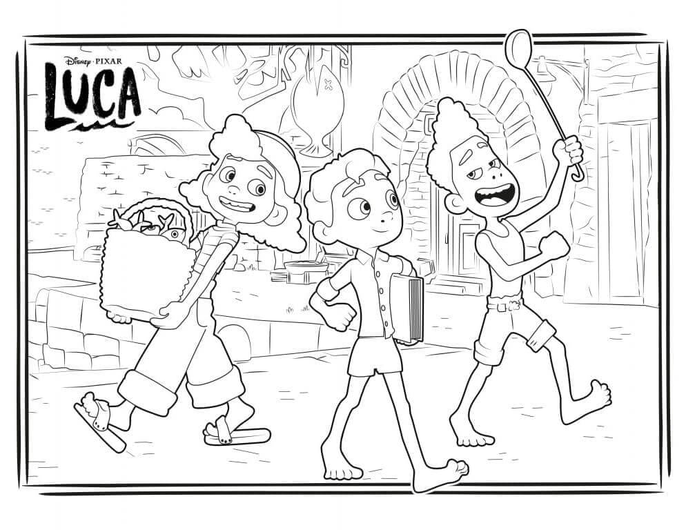 Personajes de Luca para colorir