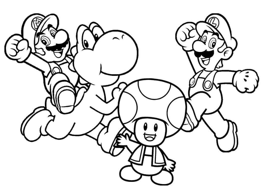 Personajes de Mario para colorir