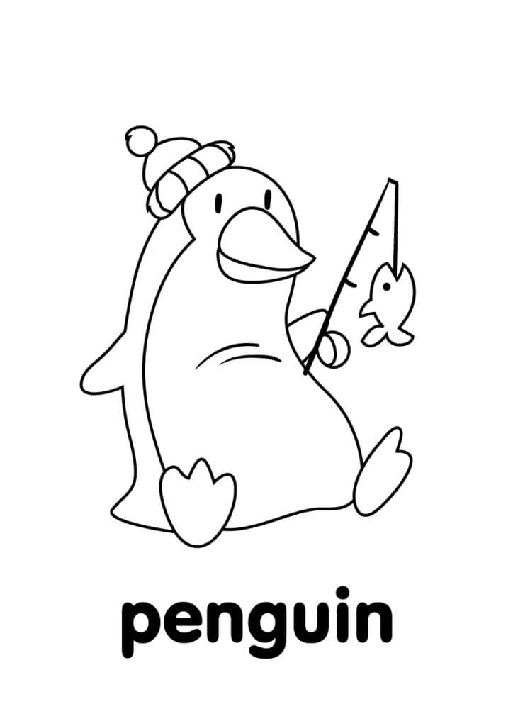 Dibujos de Pesca de Pingüinos para colorear