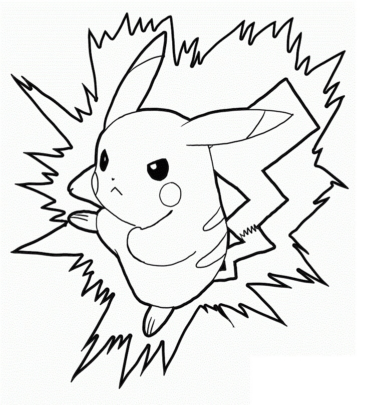 Dibujos de Pikachu Atacar para colorear