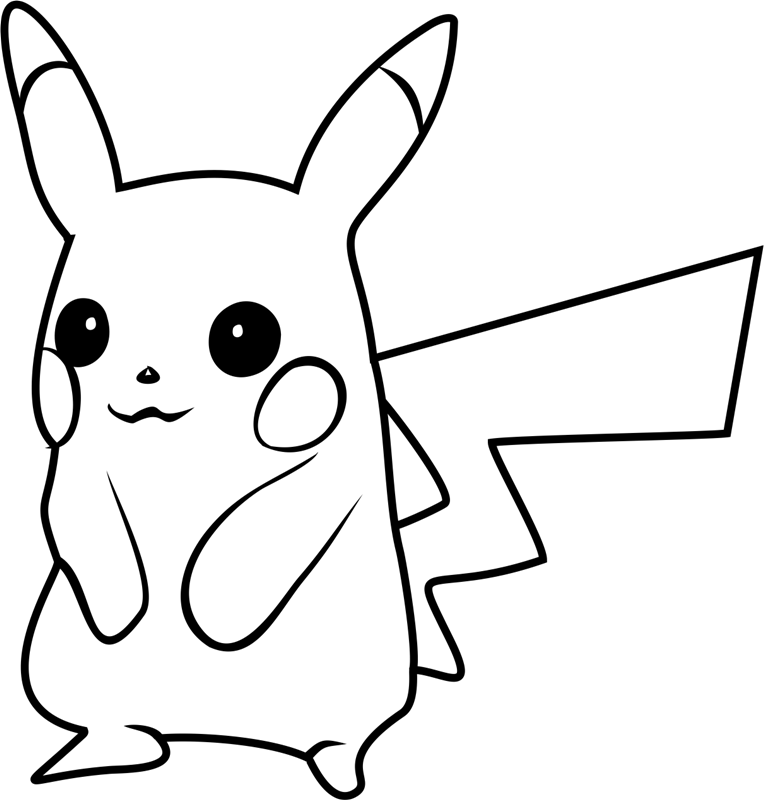 Dibujos de Pikachu Sonriendo para colorear