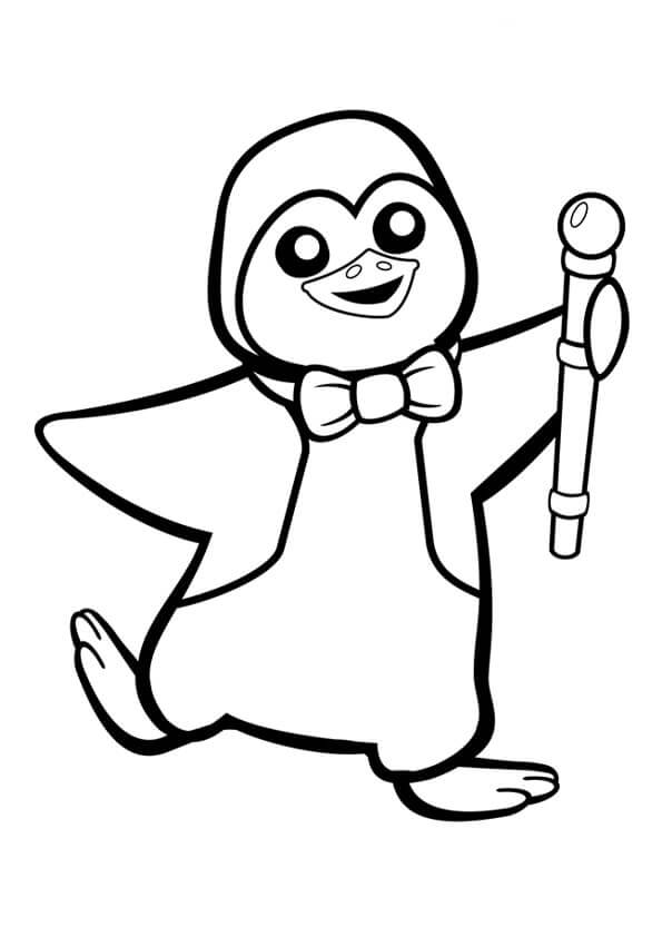 Pingüino Mago para colorir