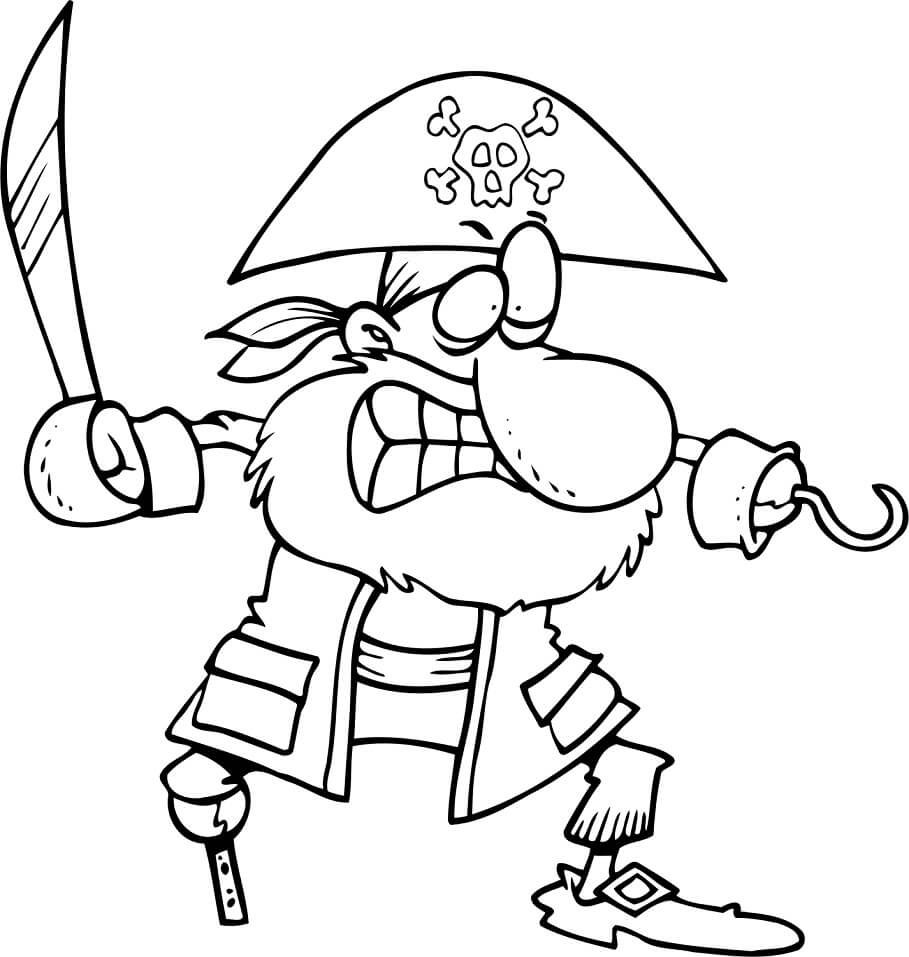 Pirata De Dibujos Animados para colorir
