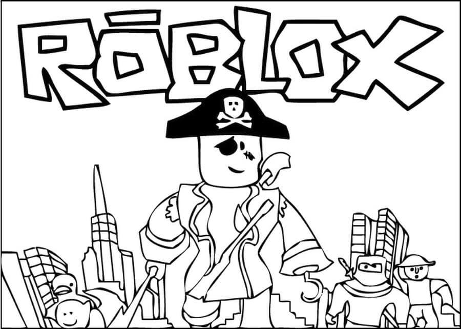 Pirata Roblox para colorir