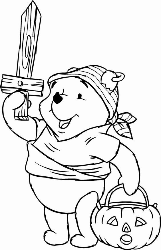 Dibujos de Pirata Winnie de Pooh para colorear