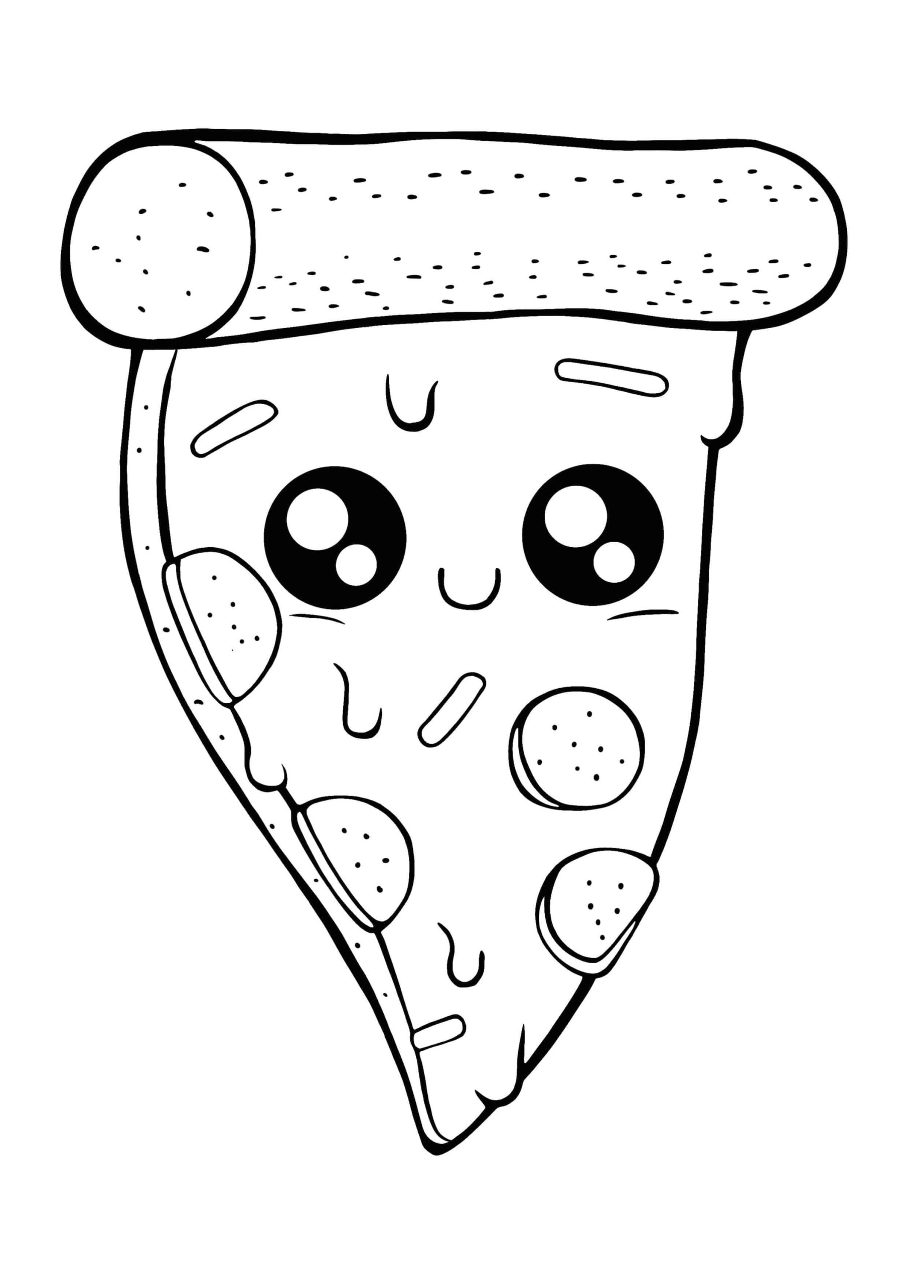 Dibujos de Pizza Sonriente para colorear