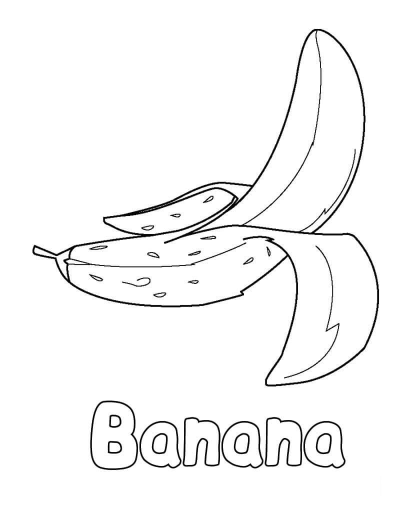 Dibujos de Plátano Adorable para colorear