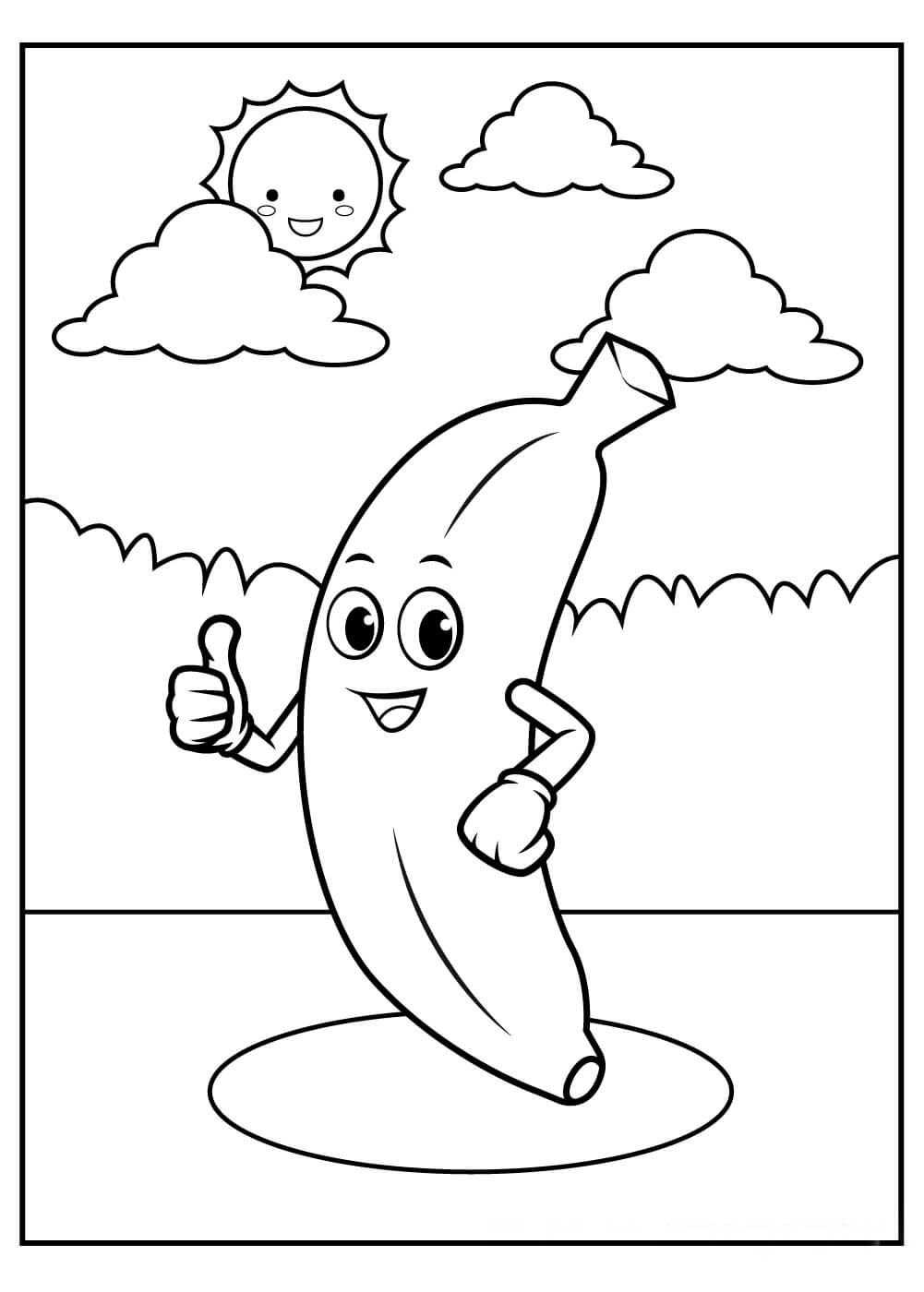 Dibujos de Plátano Divertido como Tú para colorear