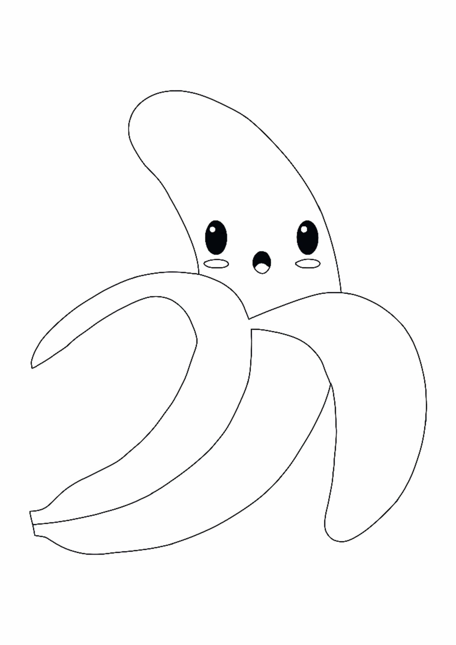 Dibujos de Plátano Kawaii para colorear