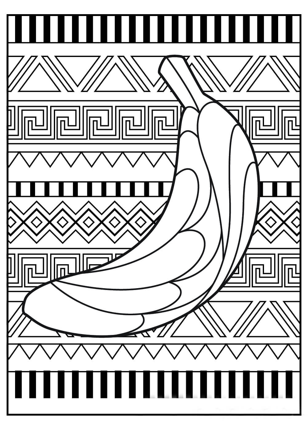 Dibujos de Plátano Mandala para colorear