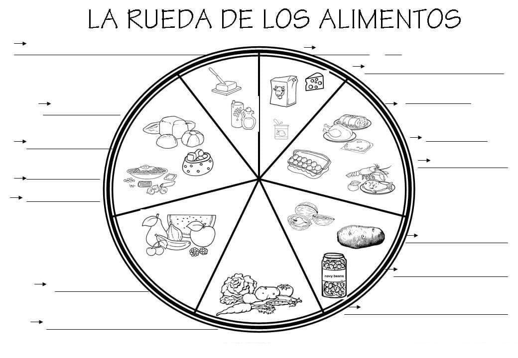 Dibujos de Plato del Buen Comer Fácil para colorear