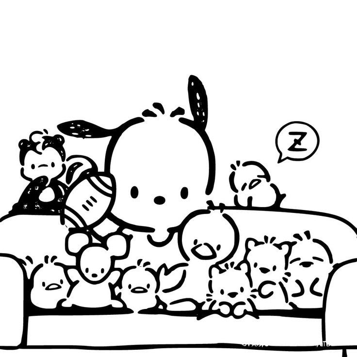 Dibujos de Pochacco básico para colorear