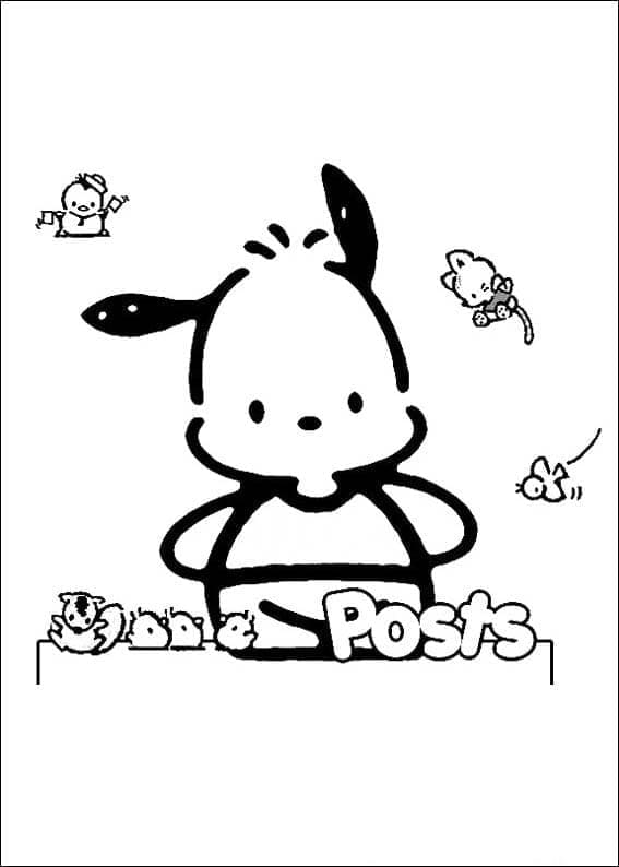 Dibujos de Pochacco muy sencillo para colorear