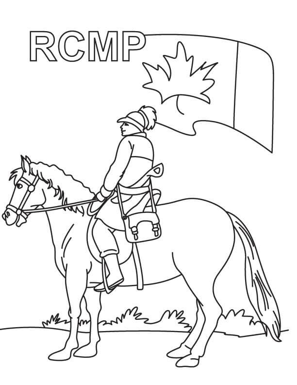 Dibujos de Policía Equitación Caballo para colorear