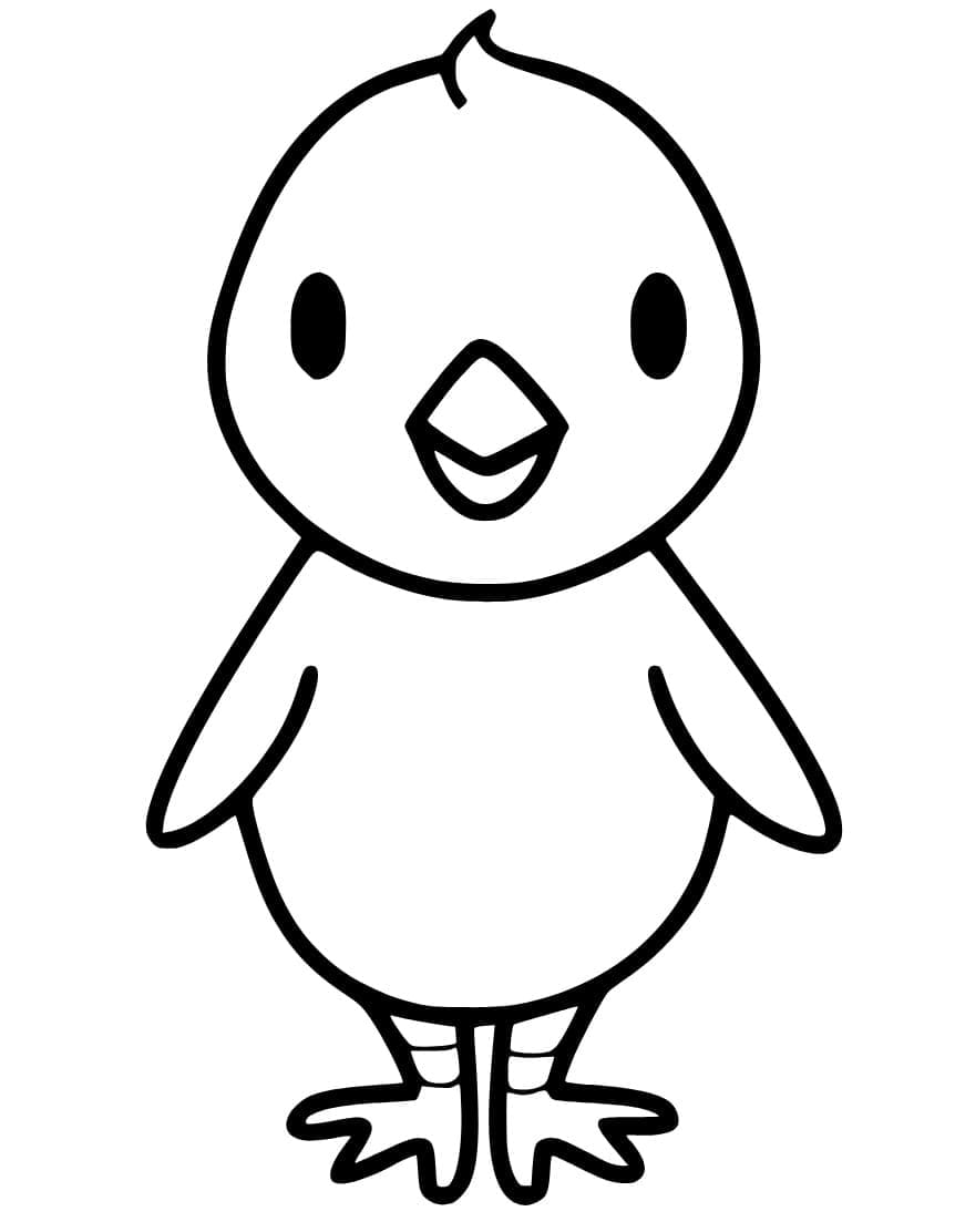 Dibujos de Pollitos fácil para colorear