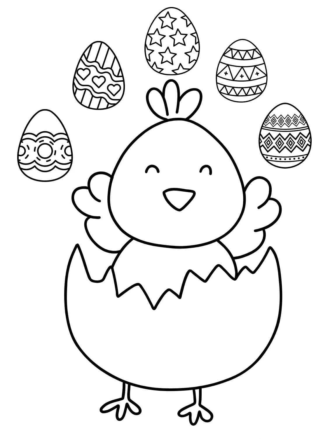 Dibujos de Pollitos gratis para niños para colorear